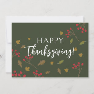 Cartes Pour Fêtes Annuelles Autumn Leaves Green Family Bon thanksgiving