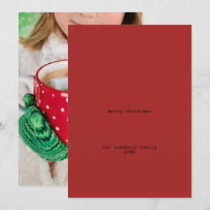 Cartes Pour Fêtes Annuelles Avant-Garde Rouge minimaliste Joyeux Noël Photo