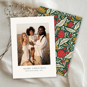 Cartes Pour Fêtes Annuelles Avant minimaliste Fleur populaire moderne photo de