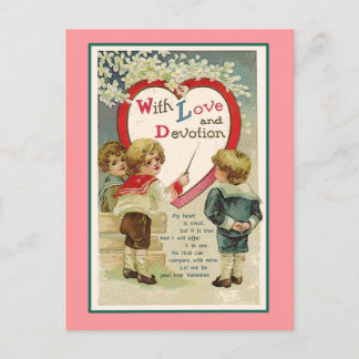 Cartes Pour Fêtes Annuelles Avec amour et dévotion Valentine victorienne