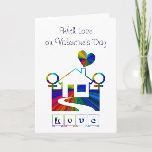 Cartes Pour Fêtes Annuelles Avec amour pour la Saint Valentin-Lesbienne