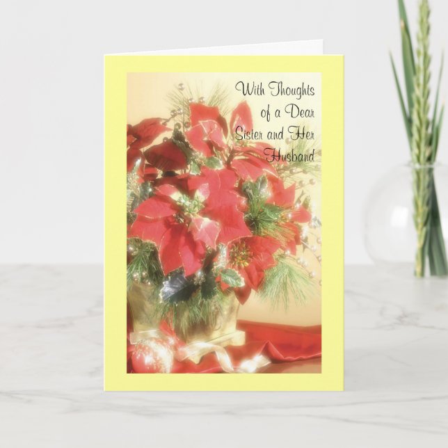 Cartes Pour Fêtes Annuelles Avec les pensées d'une chère soeur et de son mari (Devant)