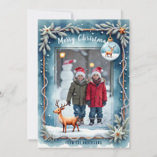 Cartes Pour Fêtes Annuelles Avec votre propre photo Souvenir Snowlight