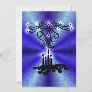 Cartes Pour Fêtes Annuelles Avent, Artdeco de Noël sur bleu vert arc-en-ciel