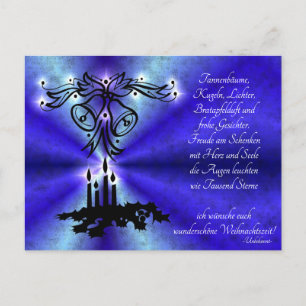 Cartes Pour Fêtes Annuelles Avent, Weihnachten, Gedicht auf Deutsch