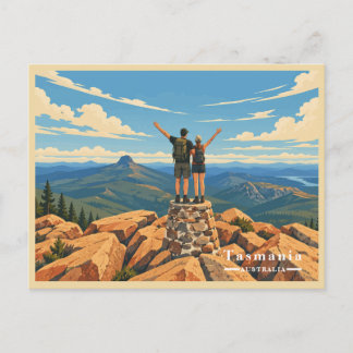 Cartes Pour Fêtes Annuelles Aventure de randonnée vintage en Tasmanie