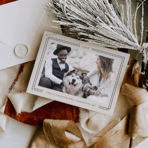 Cartes Pour Fêtes Annuelles AVERY Crème Vintage Cadre Photo de Noël pour Coupl