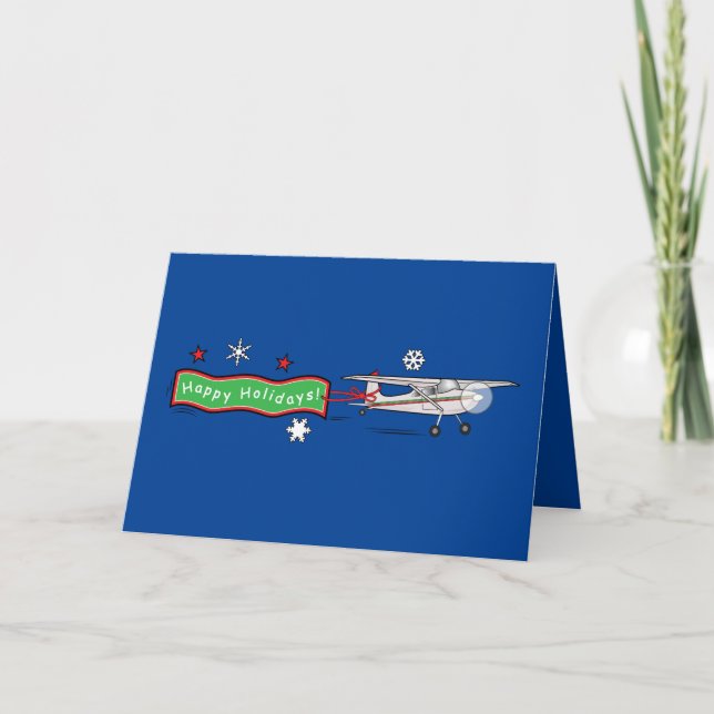 Cartes Pour Fêtes Annuelles Avion bonnes fêtes (Devant)