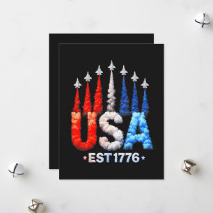 Cartes Pour Fêtes Annuelles Avions de chasse du 4 juillet Usa Patriotique