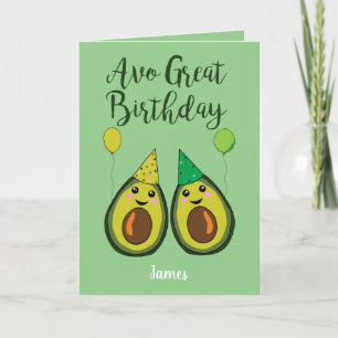 Cartes Pour Fêtes Annuelles Avo Grand Anniversaire Amusant Avocado Food Pun