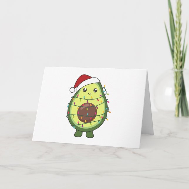 Cartes Pour Fêtes Annuelles Avocado illuminations de Noël Drôle Avocados (Devant)