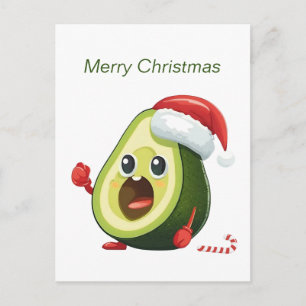 Cartes Pour Fêtes Annuelles Avocat de Noël amusant avec chapeau de Père Noël