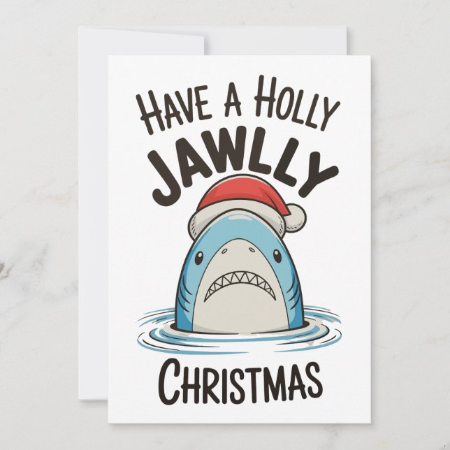 Cartes Pour Fêtes Annuelles Avoir Holly Jawlly Christmas Shark Santa Hat (Devant)