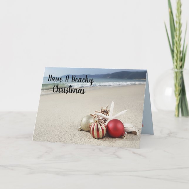 Cartes Pour Fêtes Annuelles Avoir Un Noël De Plage (Devant)