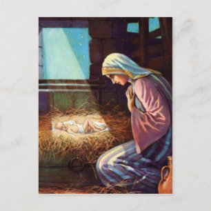 Cartes Pour Fêtes Annuelles Away in a Manger
