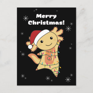 Cartes Pour Fêtes Annuelles Axolotl Joyeux Noël Animaux d'hiver Axolotls