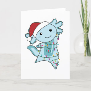 Cartes Pour Fêtes Annuelles Axolotl Joyeux Noël Animaux d'hiver Axolotls