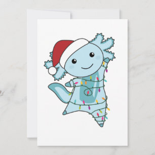 Cartes Pour Fêtes Annuelles Axolotl Joyeux Noël Animaux d'hiver Axolotls