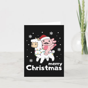 Cartes Pour Fêtes Annuelles Axolotl Llama Alpaca Joyeux animaux de Noël Vacanc