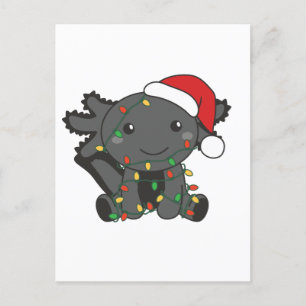 Cartes Pour Fêtes Annuelles Axolotl Noël Animaux d'hiver Axolotls