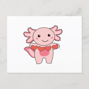 Cartes Pour Fêtes Annuelles Axolotl pour la Saint-Valentin Animaux mignons ave