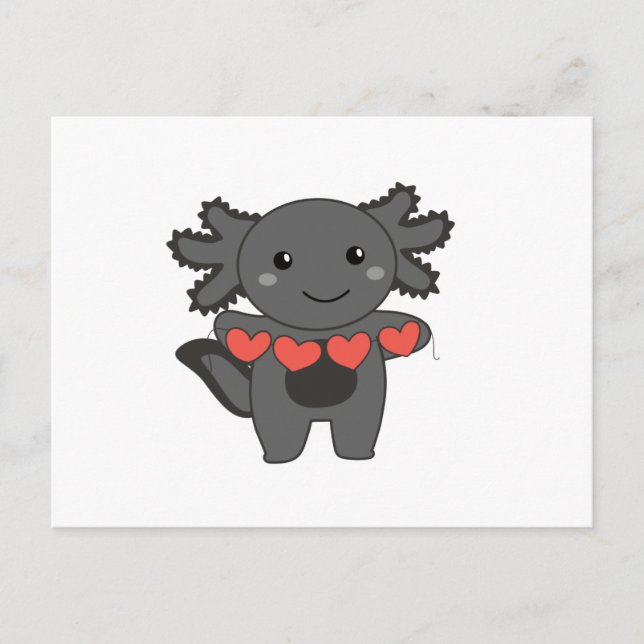 Cartes Pour Fêtes Annuelles Axolotl pour la Saint Valentin de mignons animaux  (Devant)