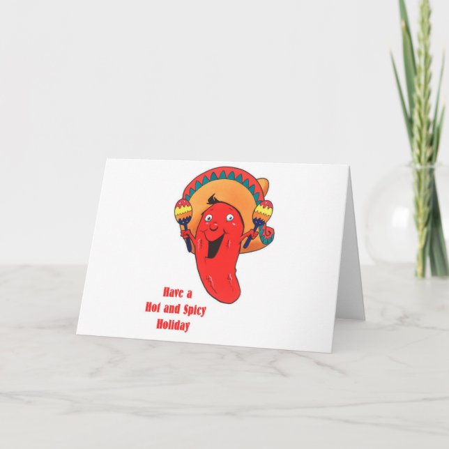 Cartes Pour Fêtes Annuelles Ayez Noël chaud et épicé de vacances (Devant)