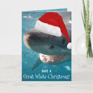 Cartes Pour Fêtes Annuelles Ayez un grand blanc Noël Funny Shark Australie