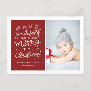Cartes Pour Fêtes Annuelles Ayez un joyeux petit Noël Photo rouge