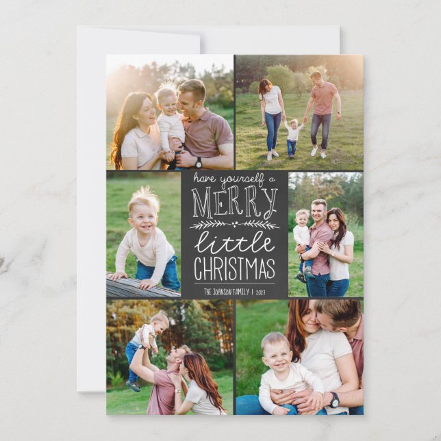 Cartes Pour Fêtes Annuelles Ayez un joyeux petit Noël six photos (Devant)
