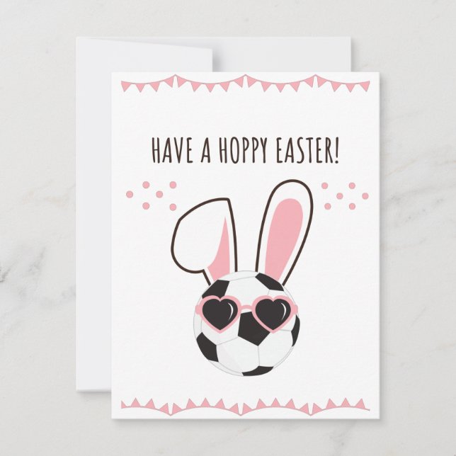 Cartes Pour Fêtes Annuelles Ayez un lapin de balle de football de Pâques Hoppy (Devant)