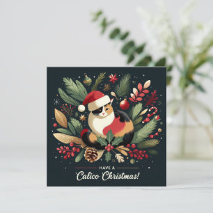 Cartes Pour Fêtes Annuelles Ayez un Noël Calico