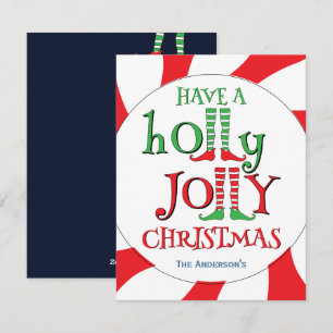 Cartes Pour Fêtes Annuelles Ayez un Noël tout à fait joyeux Elfe à tourbillon
