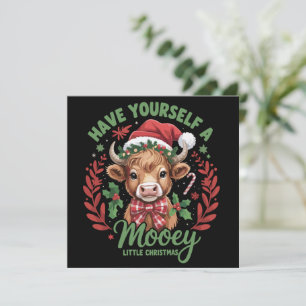 Cartes Pour Fêtes Annuelles Ayez un petit Noël Mooey Cow Highland