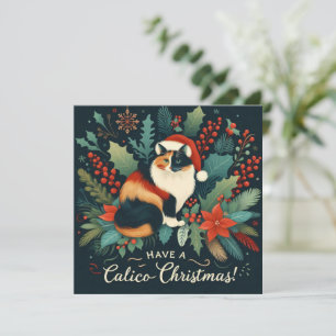 Cartes Pour Fêtes Annuelles Ayez une Couronne de Noël Calico