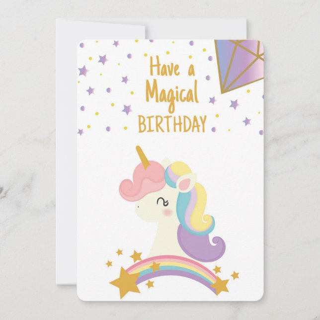 Cartes Pour Fêtes Annuelles Ayez une licorne d'anniversaire magique (Devant)