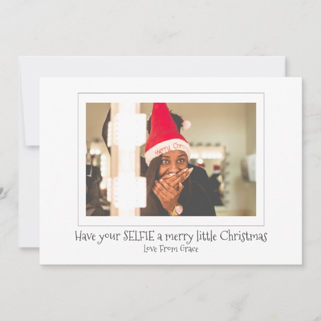 Cartes Pour Fêtes Annuelles Ayez Votre Selfie Un Joyeux Petit Noël (Devant)