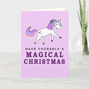 Cartes Pour Fêtes Annuelles Ayez-vous une licorne de Noël magique