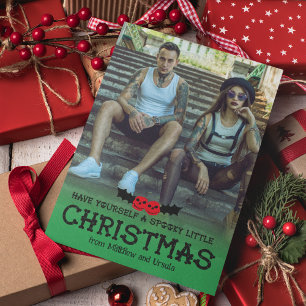 Cartes Pour Fêtes Annuelles Ayez-vous une petite photo de Noël Éffrayante