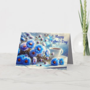 Cartes Pour Fêtes Annuelles Azure Aster Flowers Collection - Fête des pères (2