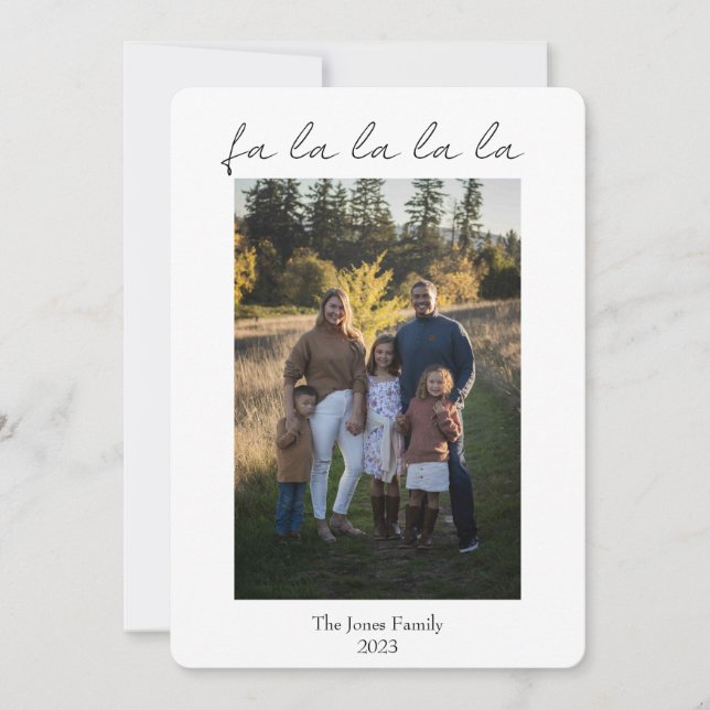 Cartes Pour Fêtes Annuelles b + w falalala moderne (Devant)