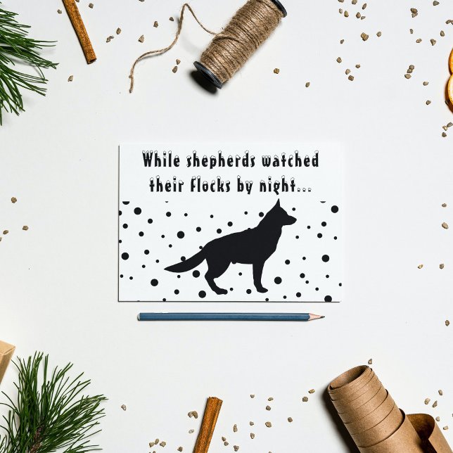 Cartes Pour Fêtes Annuelles B&W Funny | berger allemand | voeux de Noël (B&W Funny | German Shepherd | Christmas Greetings Holiday Card)