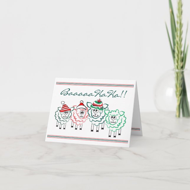 Cartes Pour Fêtes Annuelles Baaa ha ha 2018 de moutons de Noël (Devant)
