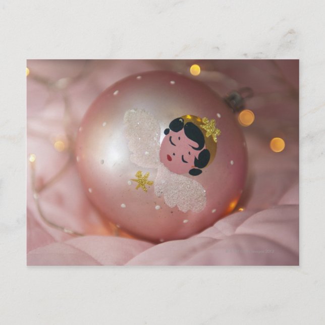 Cartes Pour Fêtes Annuelles Babiole rose démodée de Noël (Devant)