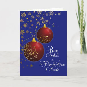 Cartes Pour Fêtes Annuelles babioles rouges de Noël avec la salutation