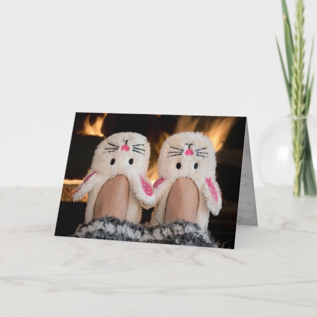 Cartes Pour Fêtes Annuelles babouches de Noël par feu (Devant)