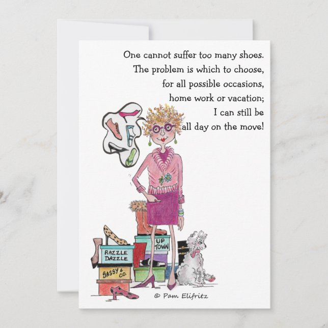 Cartes Pour Fêtes Annuelles Babs a Chaussures, Rêves d'autres,   Croquis coule (Devant)