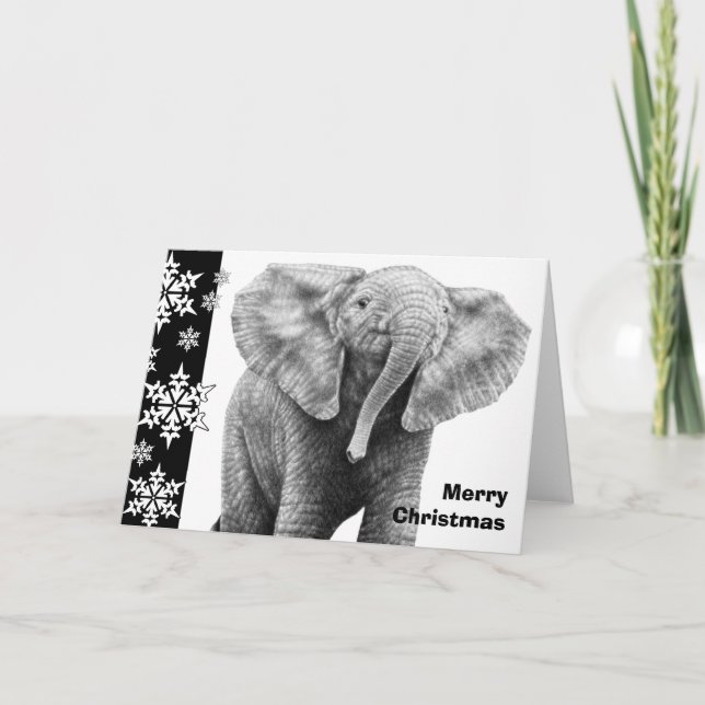 Cartes Pour Fêtes Annuelles Baby African Elephant Christmas Card (Devant)