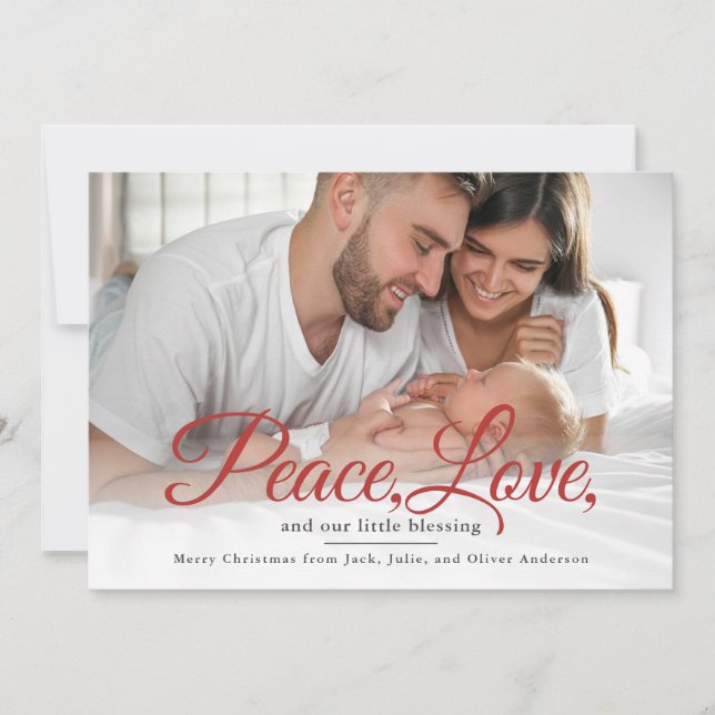 Cartes Pour Fêtes Annuelles Baby Announcement Merry Christmas Photo  (Devant)