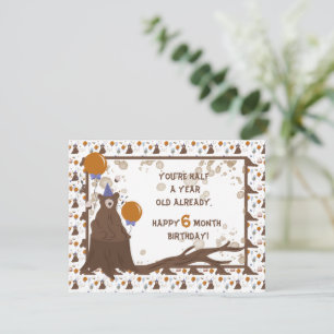 Cartes Pour Fêtes Annuelles Baby Bear Demi-An Birthday Card Garçon